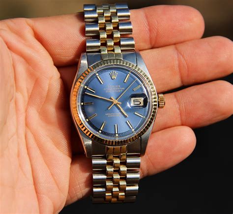 rolex 1601 baby blue dial|Rolex datejust 1601 price.